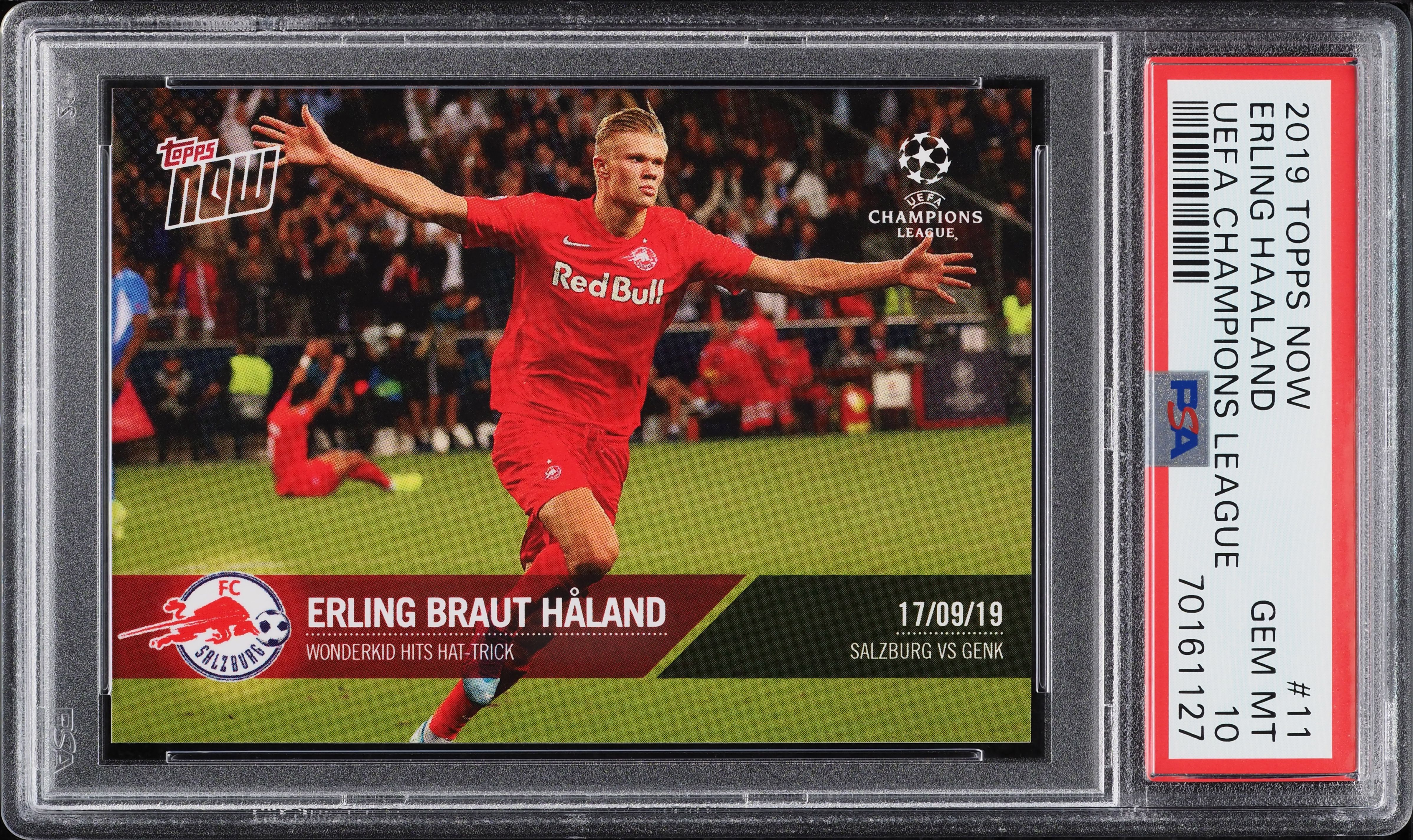 2019 Topps Now UEFA Champions League Erling Haaland ROOKIE #11 PSA