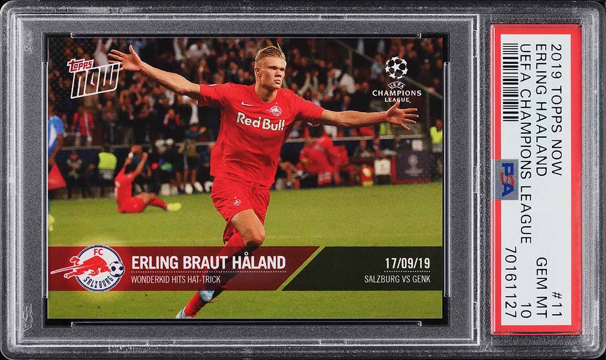 2019 Topps Now UEFA Champions League Erling Haaland ROOKIE #11 PSA