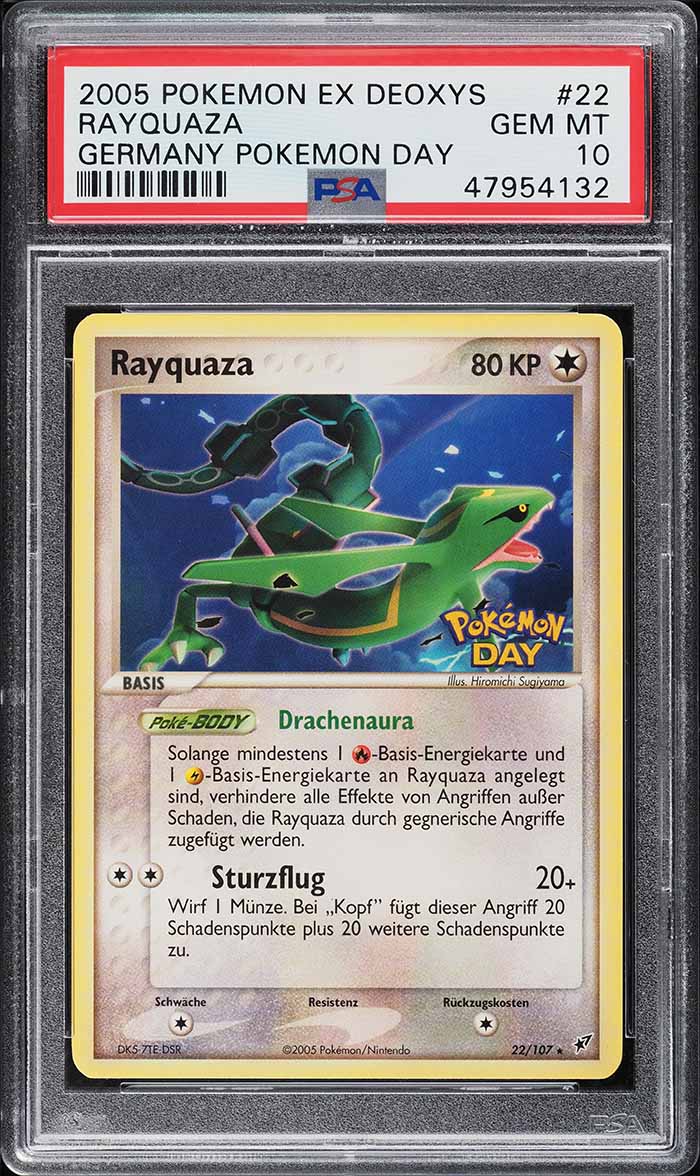 2005 Pokemon EX Deoxys Germany Pokemon Day Rayquaza #22 PSA 10 GEM MINT
