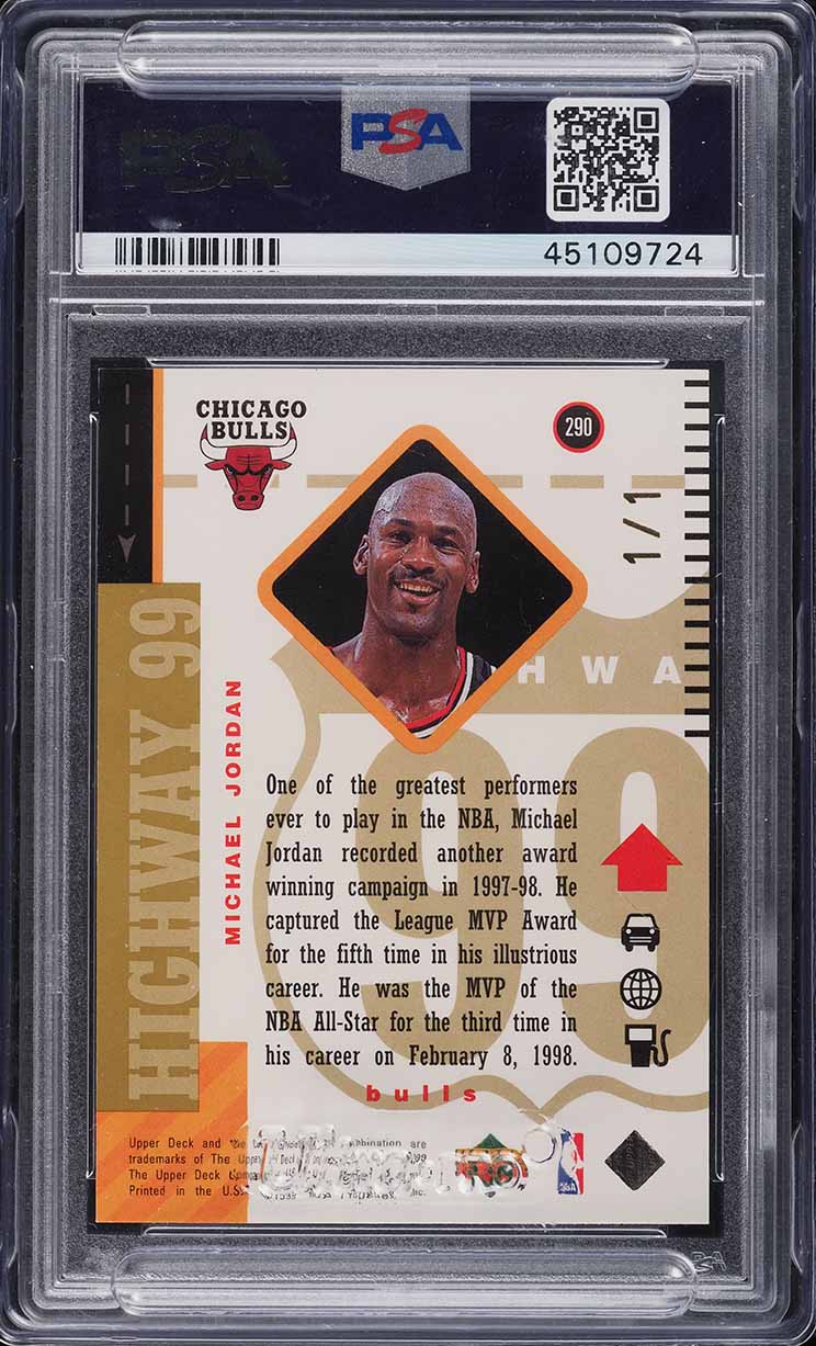 1998 Upper Deck Highway 99 Gold Michael Jordan 1/1 #290 PSA 7 NRMT