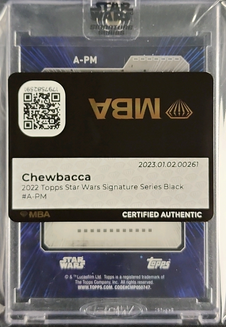 2022 Topps Star Wars Signature Series Black Peter Mayhew AUTO 1/5 MBA AUTH