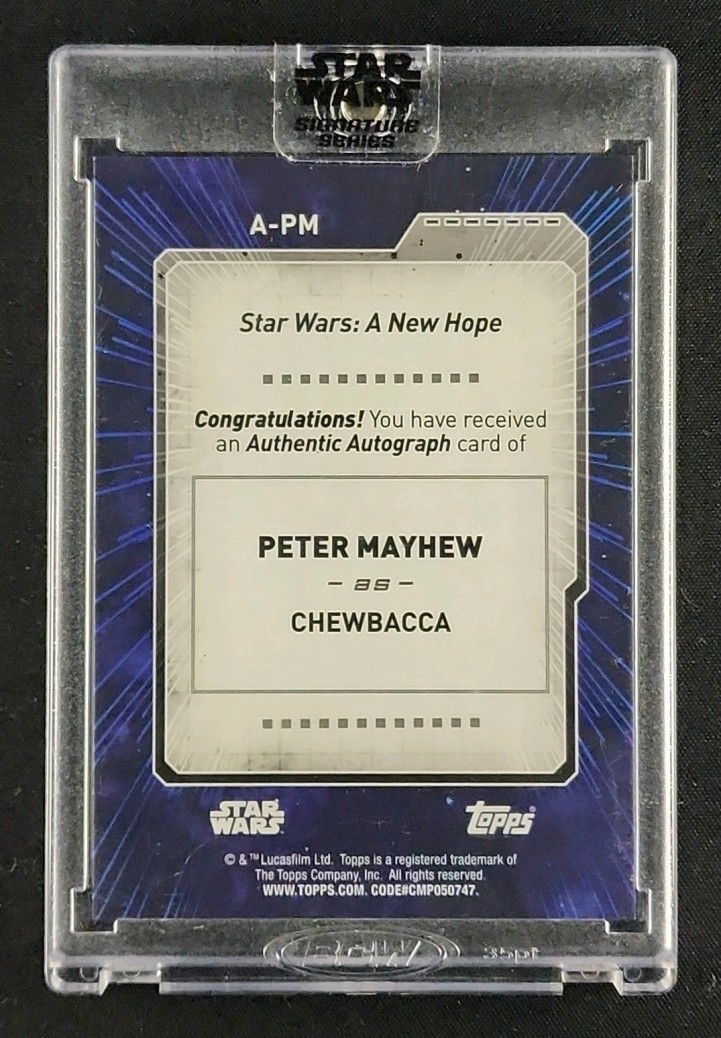 2022 Topps Star Wars Signature Series Black Peter Mayhew AUTO 1/5 MBA AUTH