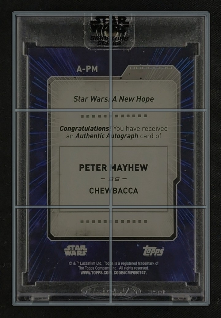 2022 Topps Star Wars Signature Series Black Peter Mayhew AUTO 1/5 MBA AUTH