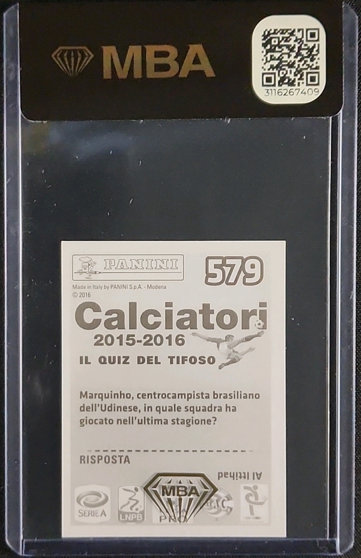 2015 Panini Calciatori Stickers Bruno Fernandes #579 MBA AUTH