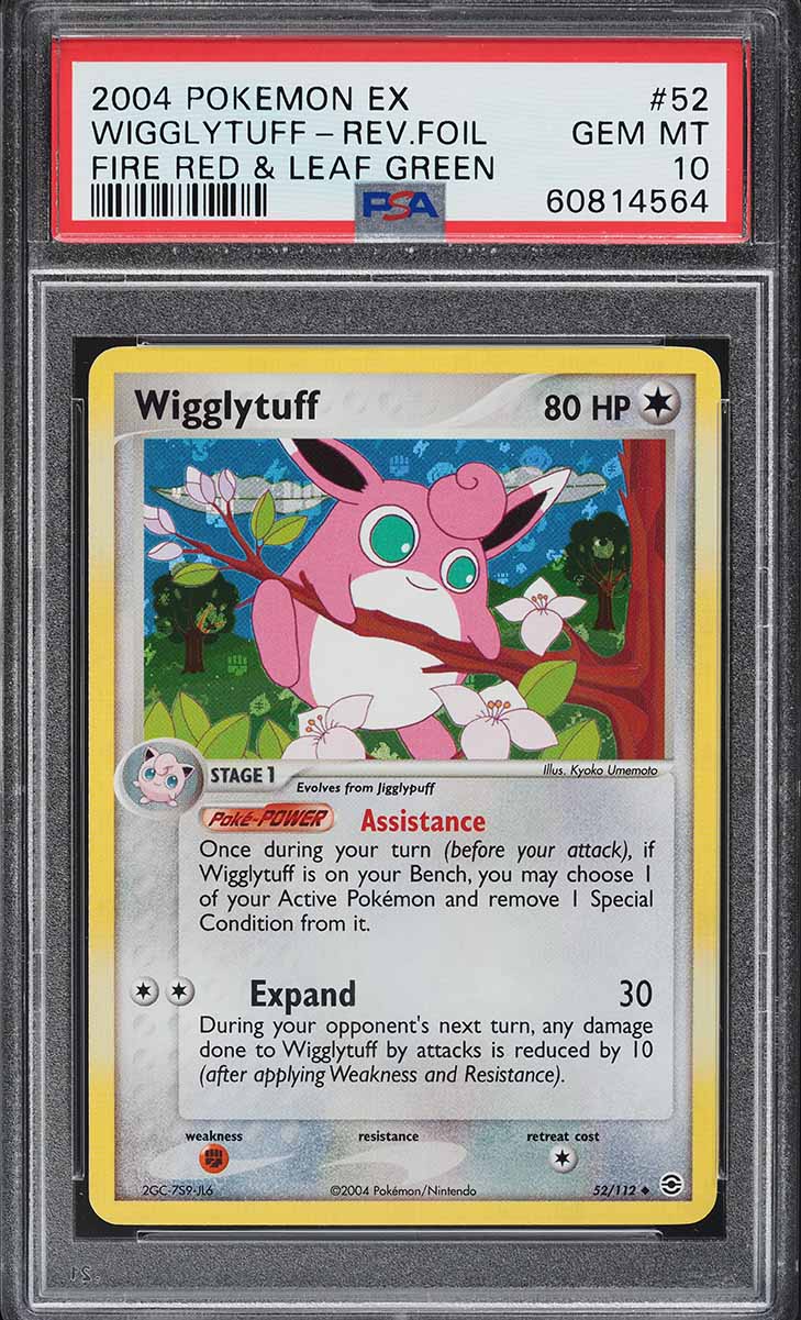 2004 Pokemon EX Fire Red Leaf Green Reverse Holo Wigglytuff #52 PSA 10 GEM MINT