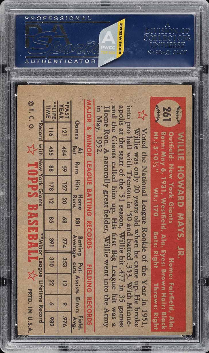 1952 Topps Willie Mays #261 PSA 4.5 VGEX+