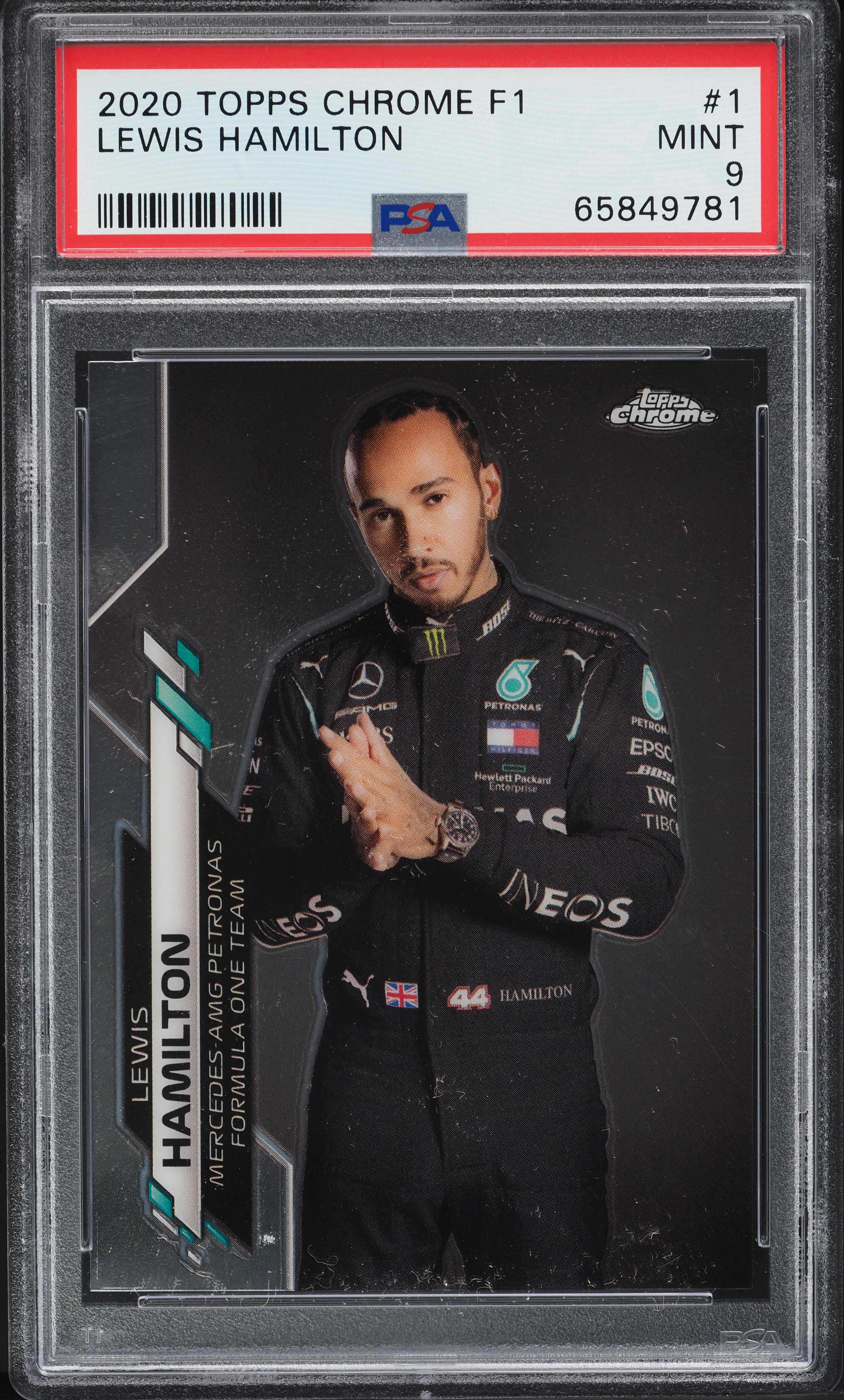 2020 Topps Chrome Formula 1 F1 Lewis Hamilton #1 PSA 9 MINT on