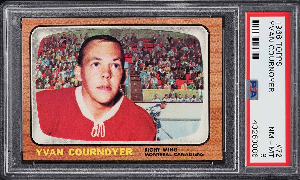 1966 Topps Hockey Yvan Cournoyer #72 PSA 8 NM-MT