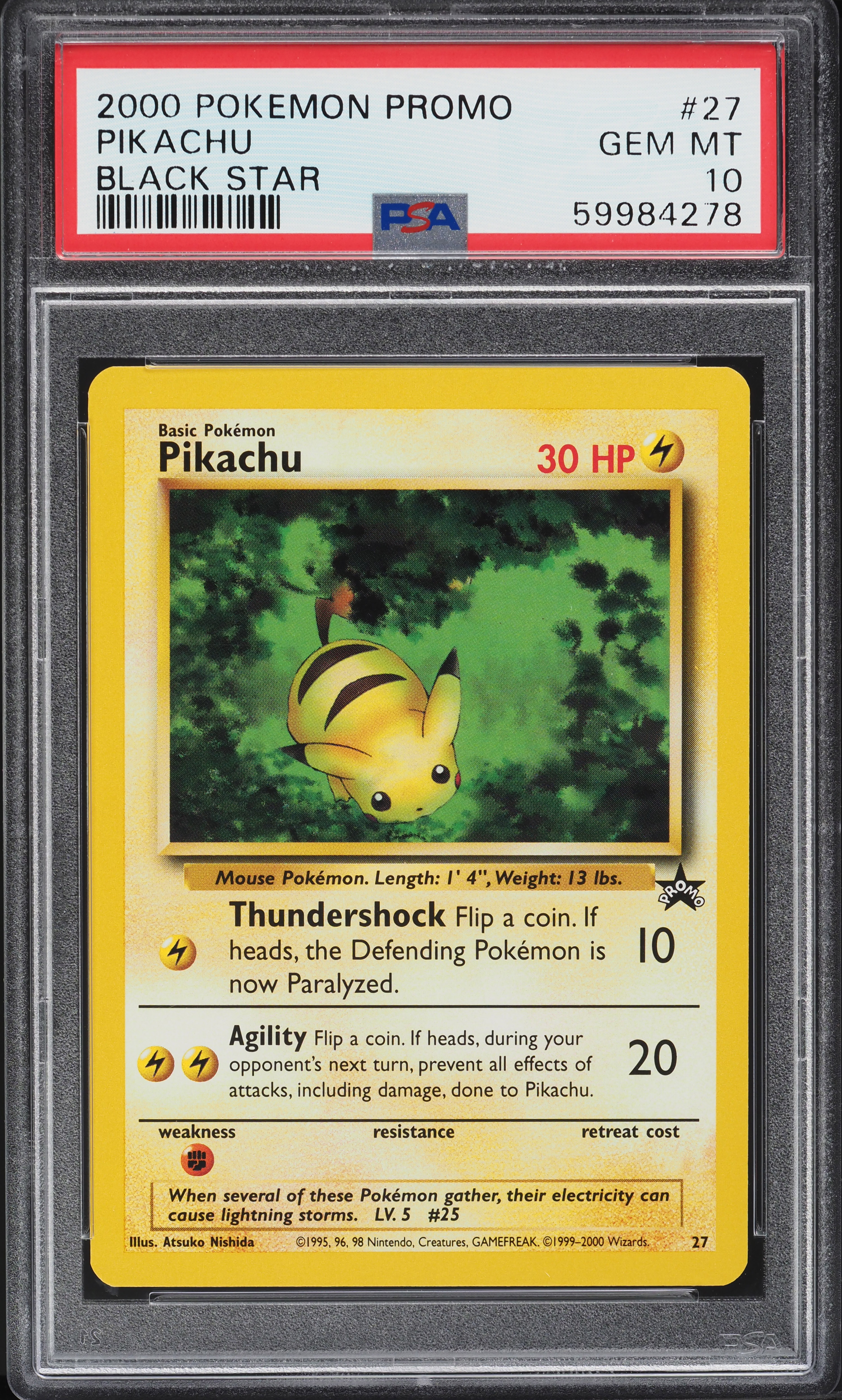 2000 Pokemon Black Star Promo Pikachu #27 PSA 10 GEM MINT on