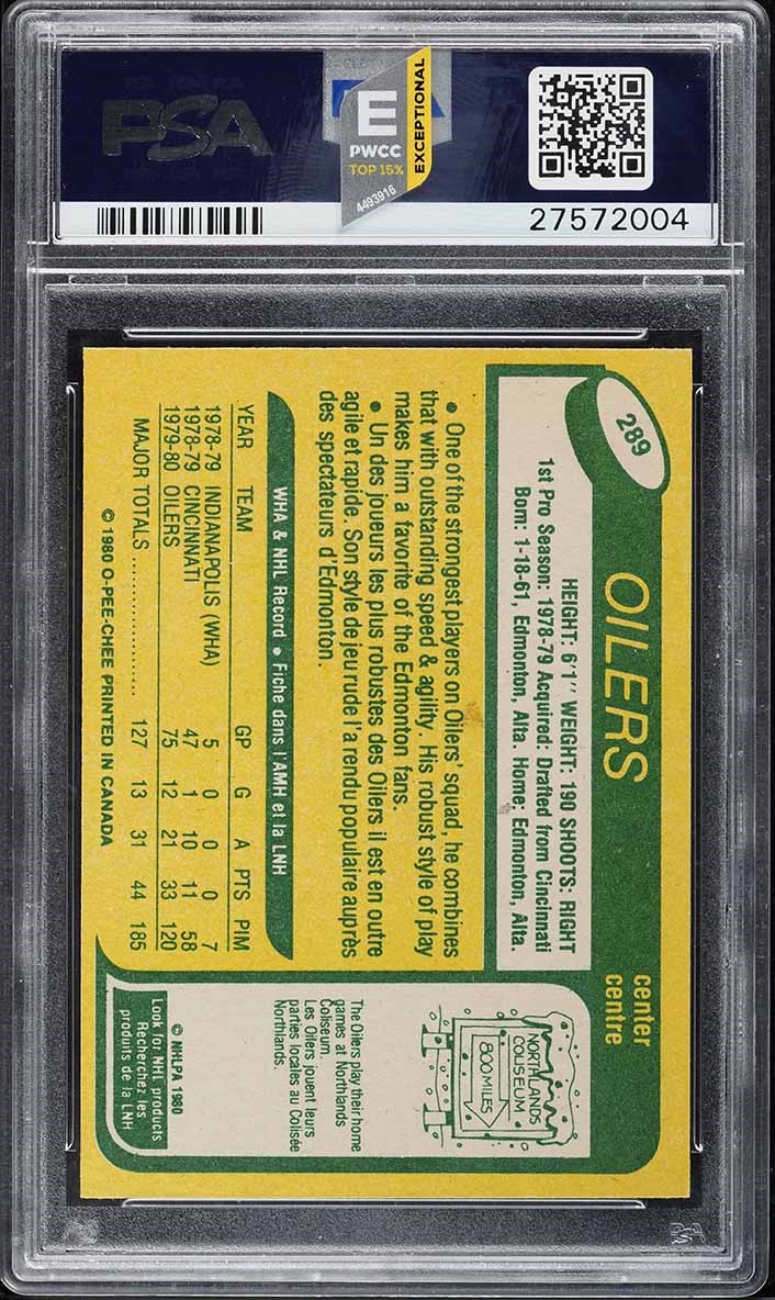 1980 O-Pee-Chee Hockey Mark Messier ROOKIE #289 PSA 9 MINT
