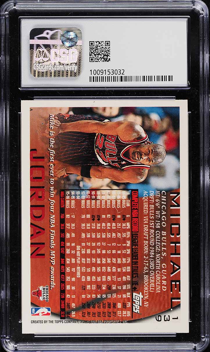 1996 Topps Basketball Michael Jordan #139 CSG 8.5 NM-MT+