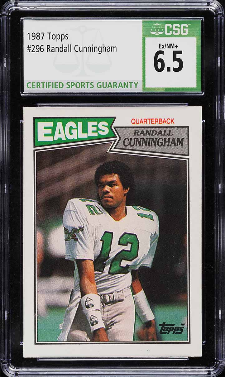 1987 Topps Football Randall Cunningham ROOKIE #296 CSG 6.5 EXMT+