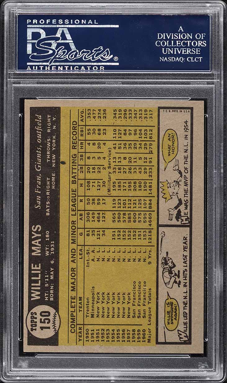 1961 Topps Willie Mays #150 PSA 7 NRMT