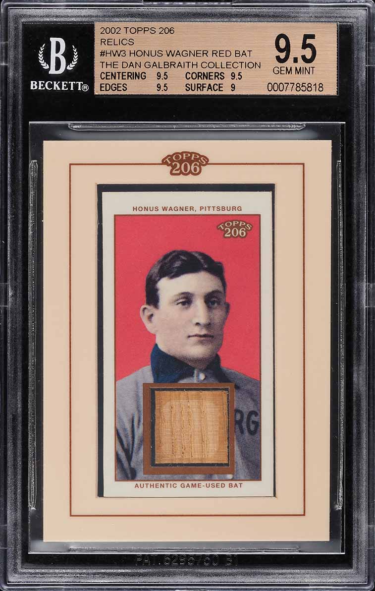 2002 Topps 206 Relics Honus Wagner BAT PATCH #HW3 BGS 9.5 GEM MINT
