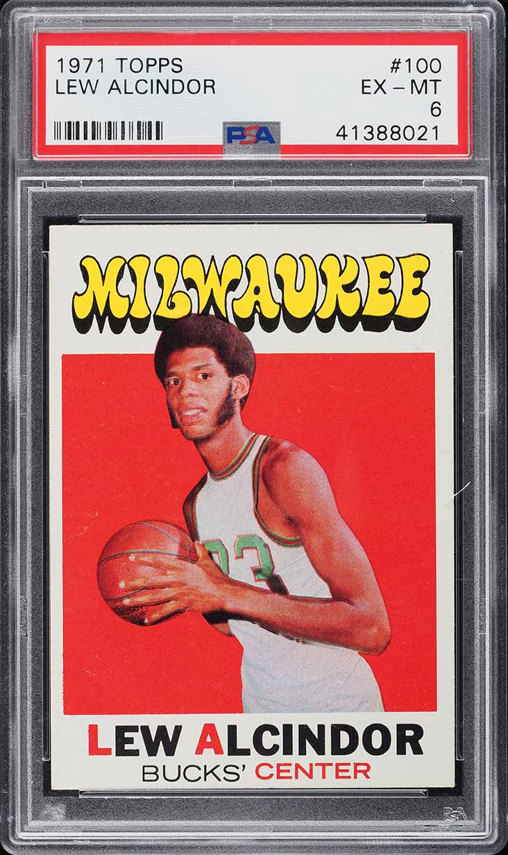 1971 Topps Basketball Lew Alcindor #100 PSA 6 EXMT