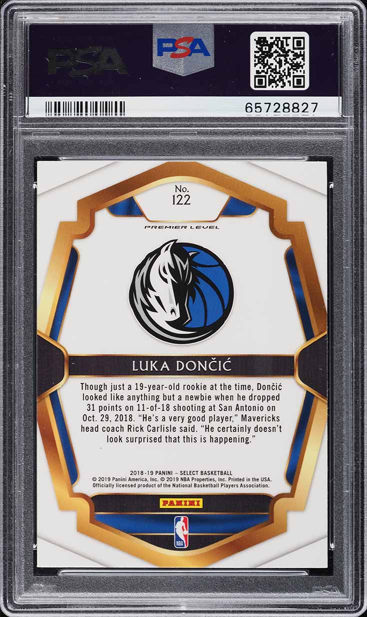 2018 Select Premier Level Luka Doncic ROOKIE #122 PSA 10 GEM MINT