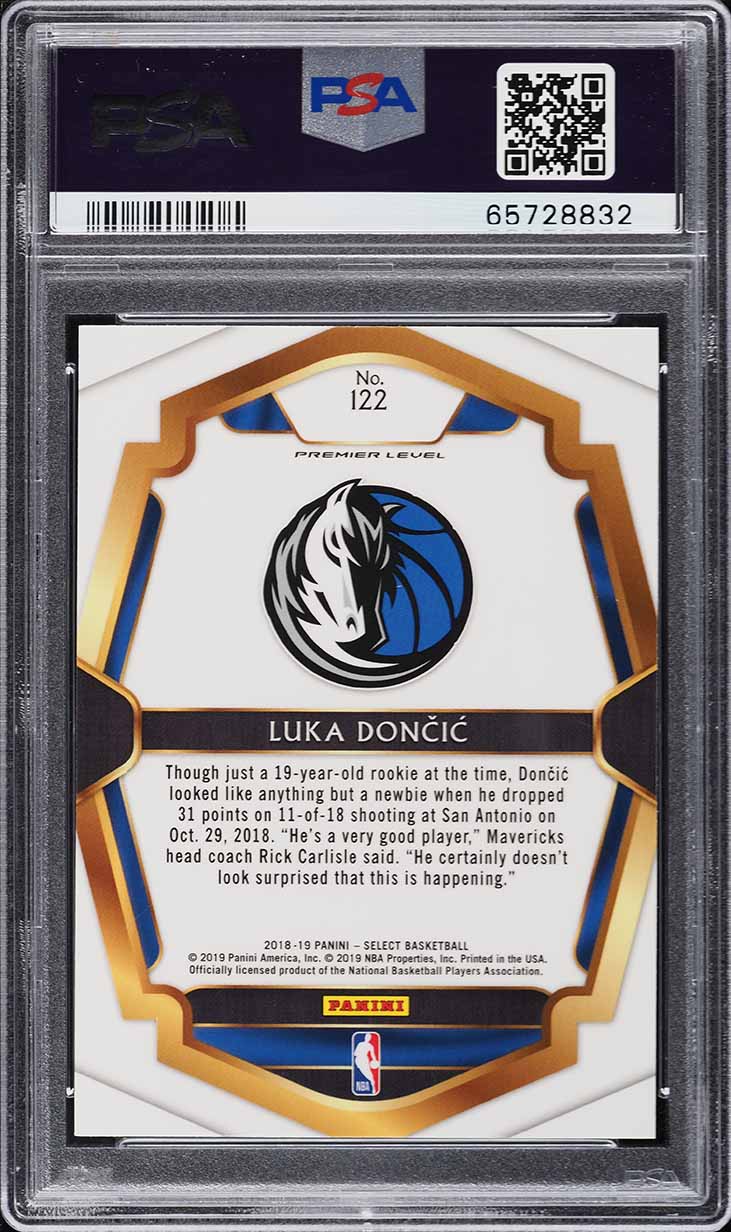 2018 Select Premier Level Luka Doncic ROOKIE #122 PSA 10 GEM MINT