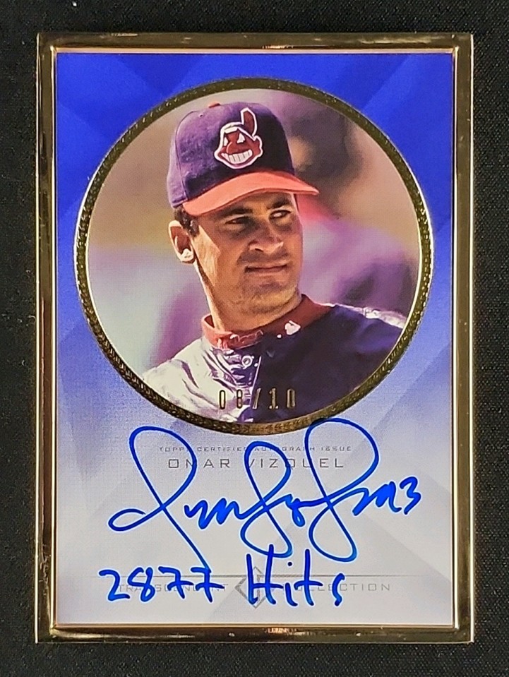 2016 Topps Transcendent Purple Omar Vizquel AUTO /10 #TCA-OV MBA AUTH