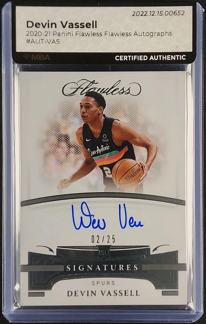 2020 Panini Flawless Devin Vassell ROOKIE AUTO /25 #AUT-VAS MBA AUTH