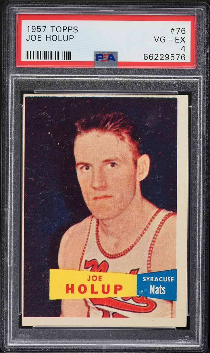 1957 Topps Basketball Joe Holup SHORT PRINT #76 PSA 4 VGEX