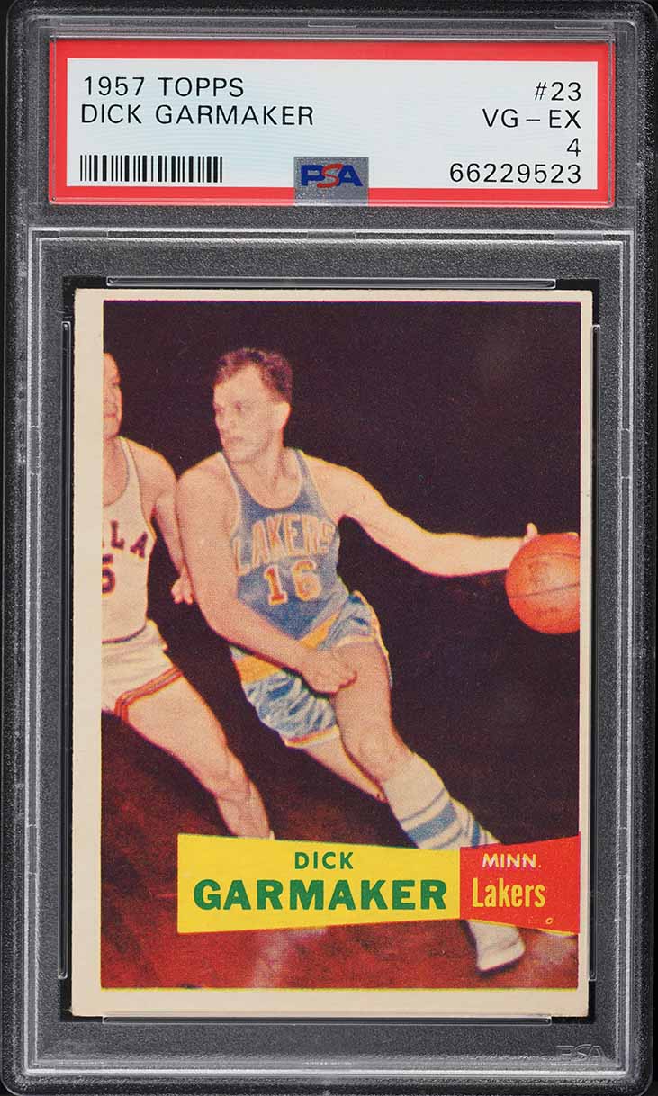 1957 Topps Basketball Dick Garmaker ROOKIE #23 PSA 4 VGEX