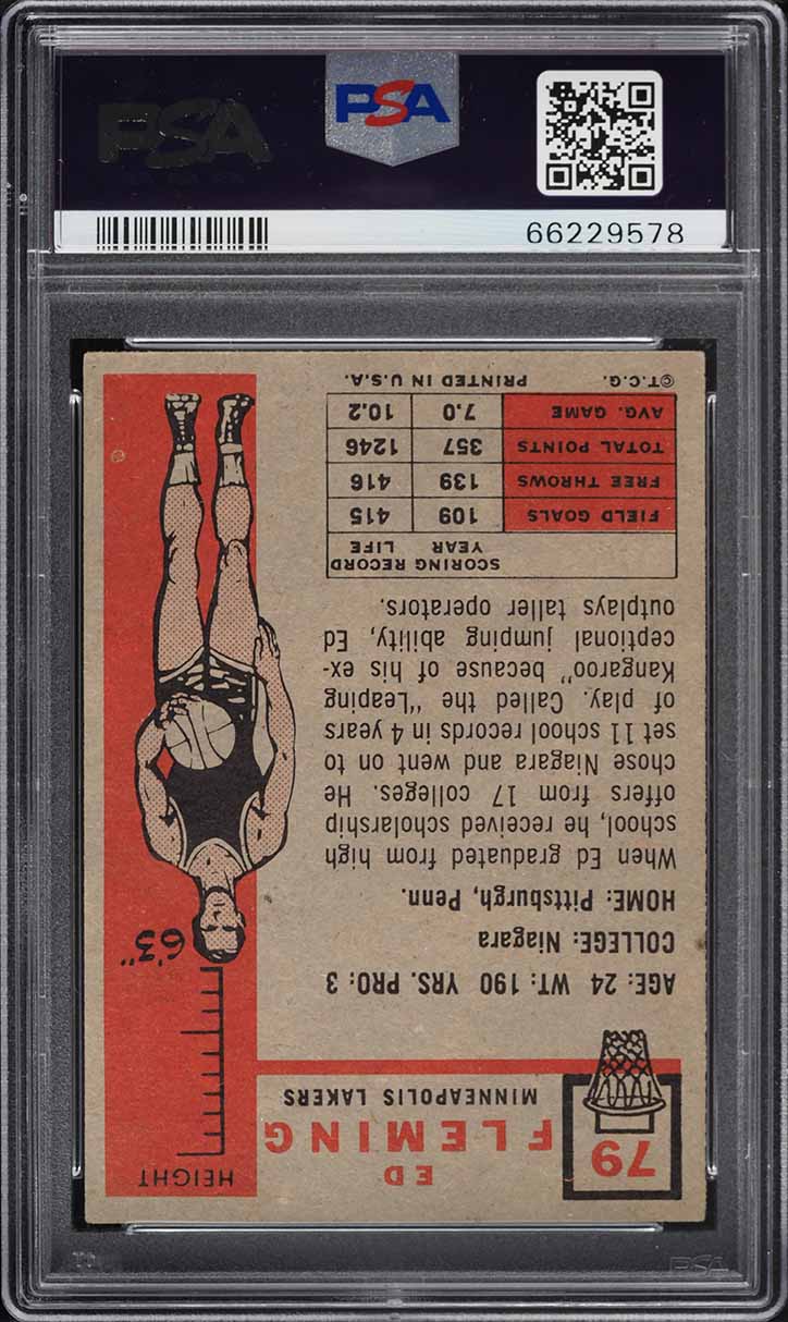 1957 Topps Basketball Ed Fleming #79 PSA 4 VGEX
