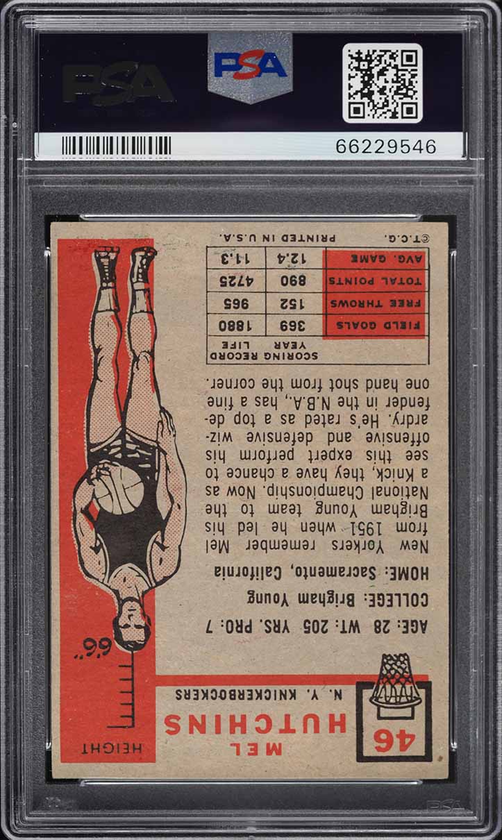 1957 Topps Basketball Mel Hutchins #46 PSA 4 VGEX