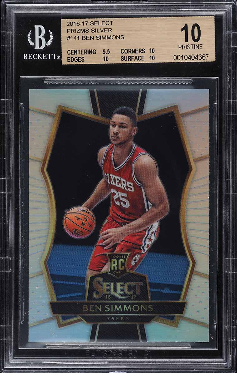 2016 Select Premier Level Silver Prizm Ben Simmons ROOKIE #141 BGS 10 PRISTINE