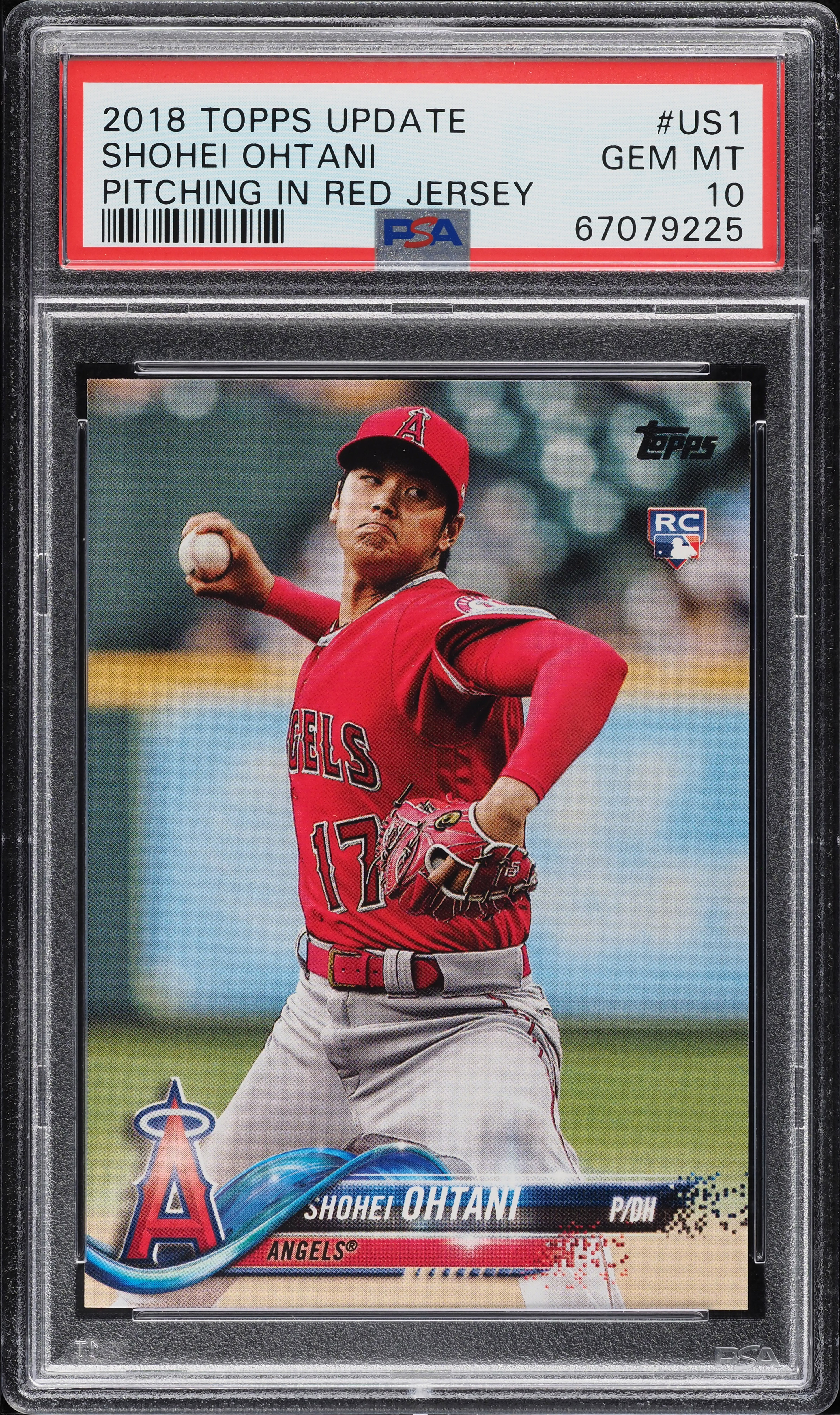 2018 Topps Update Pitching In Red Jersey Shohei Ohtani ROOKIE #US1