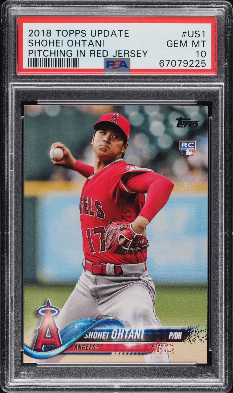 2018 Topps Update Pitching In Red Jersey Shohei Ohtani ROOKIE #US1 PSA 10 GEM