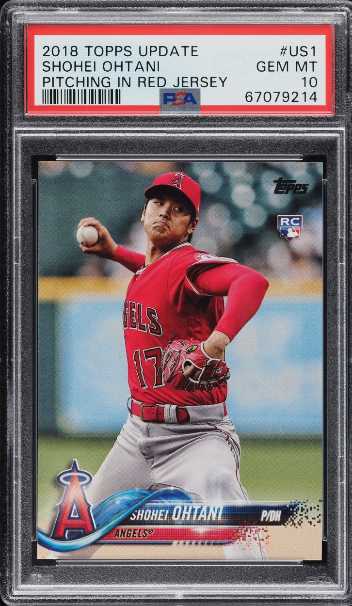2018 Topps Update Pitching In Red Jersey Shohei Ohtani ROOKIE #US1 PSA 10 GEM