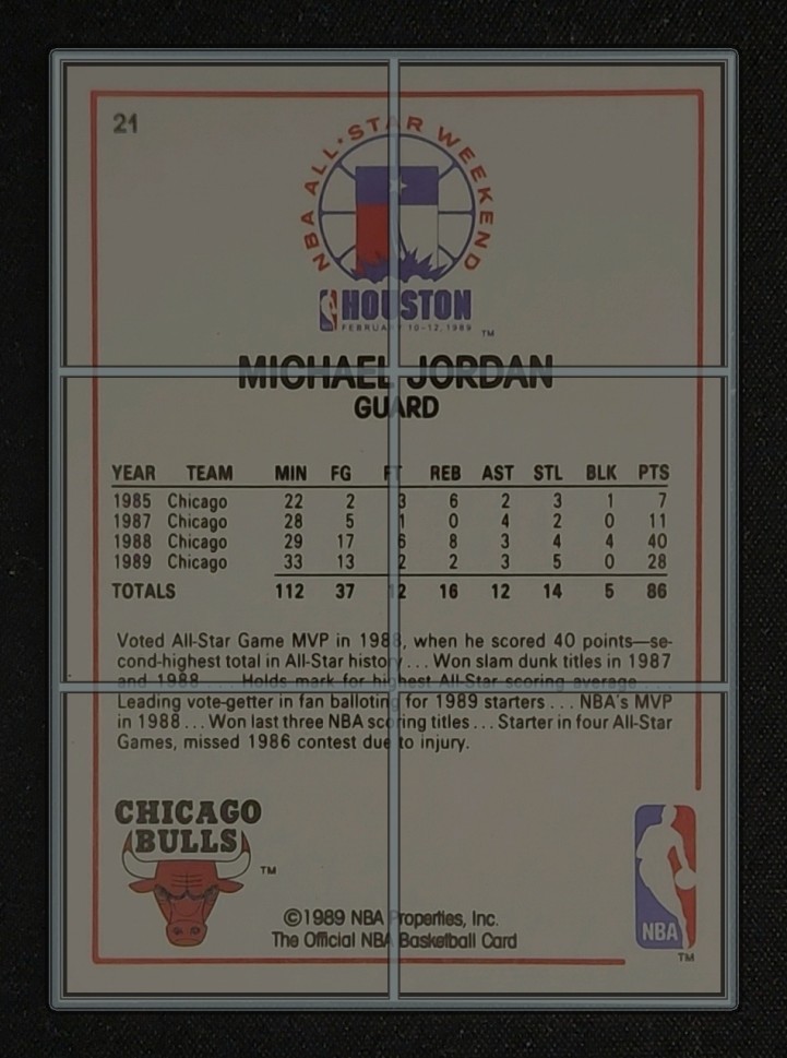1989 Hoops Michael Jordan ALL-STAR #21 MBA AUTH