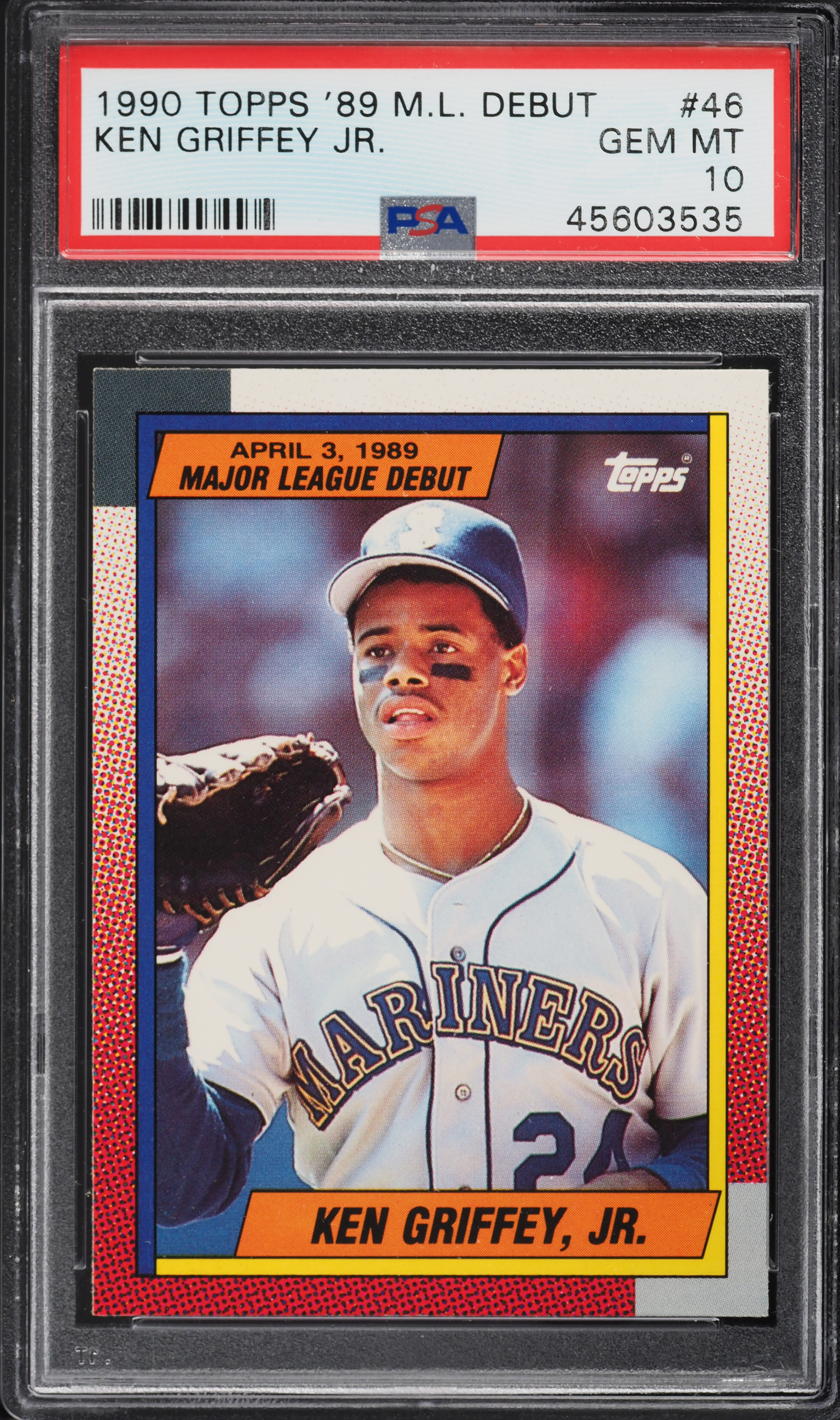 未開封　1990 TEAMSET MAJOR LEAGUE CARD topps 1990 Topps '89 Major League Debut Ken Griffey Jr. #46 PSA 10 GEM