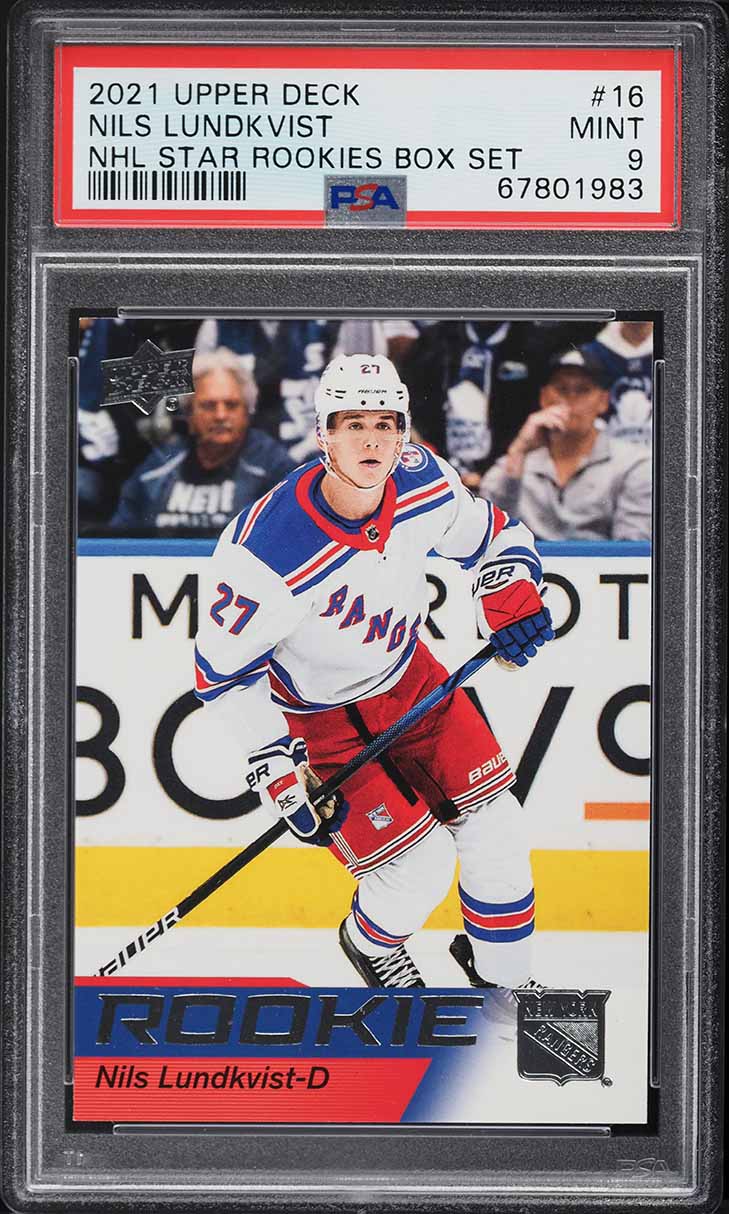 2021 Upper Deck NHL Star Rookies Box Set Nils Lundkvist ROOKIE #16 PSA 9 MINT