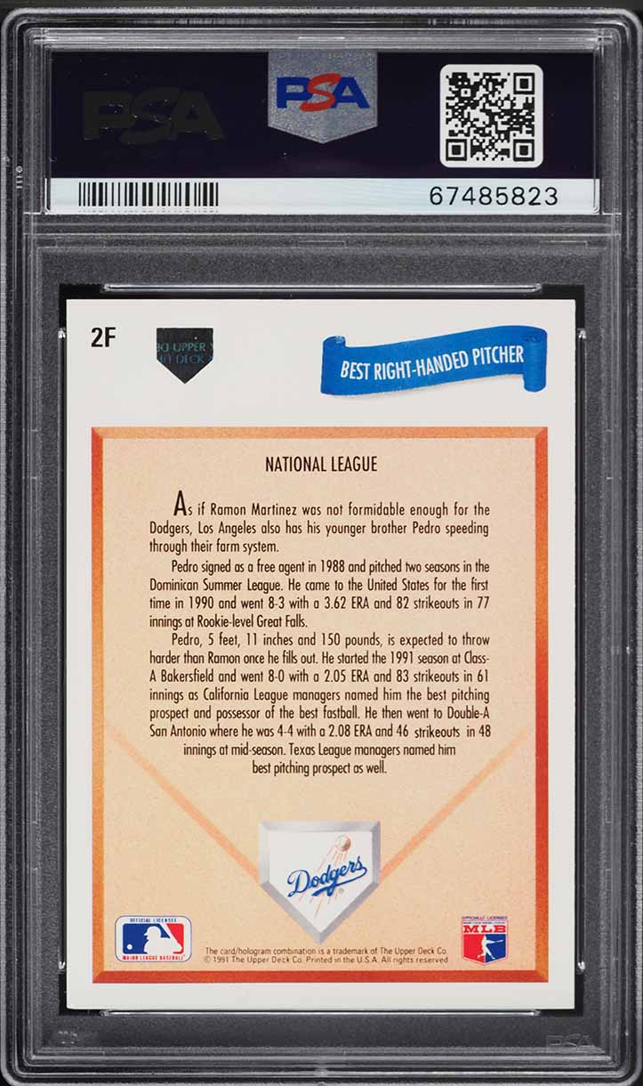 1991 Upper Deck Final Edition Pedro Martinez ROOKIE #2F PSA 6 EXMT