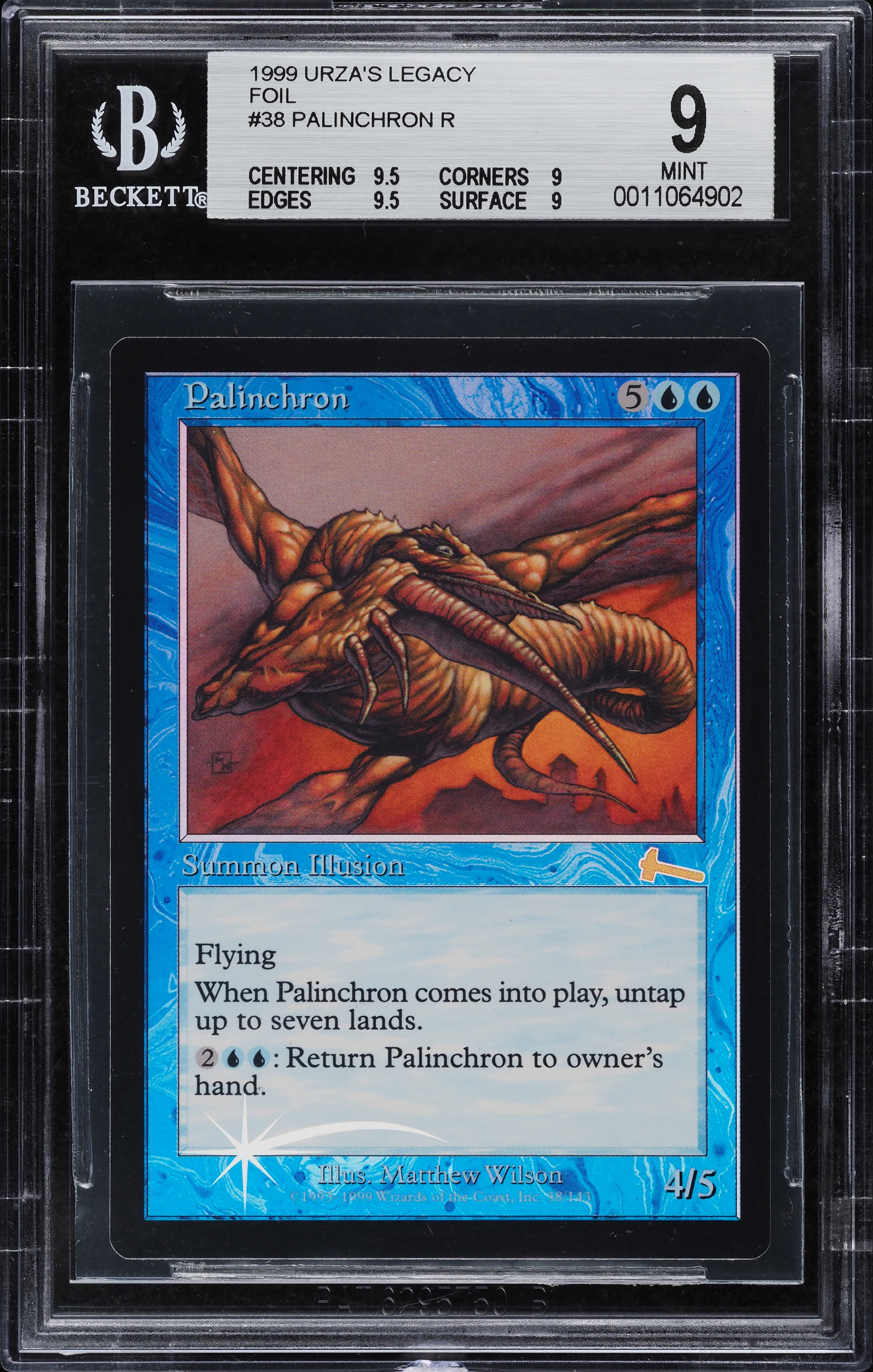1999 Magic The Gathering MTG Urza's Legacy Foil Palinchron BGS 9