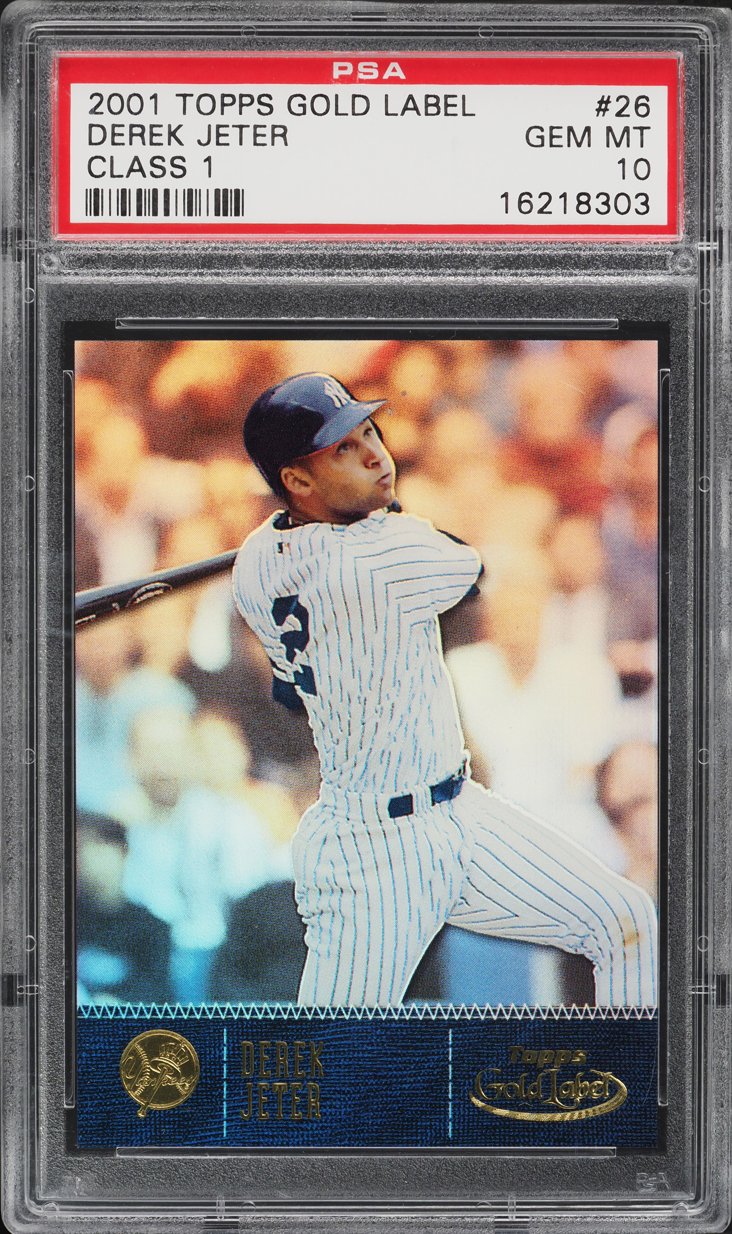2001 Topps Gold Label Class 1 Derek Jeter #26 PSA 10 GEM MINT on 