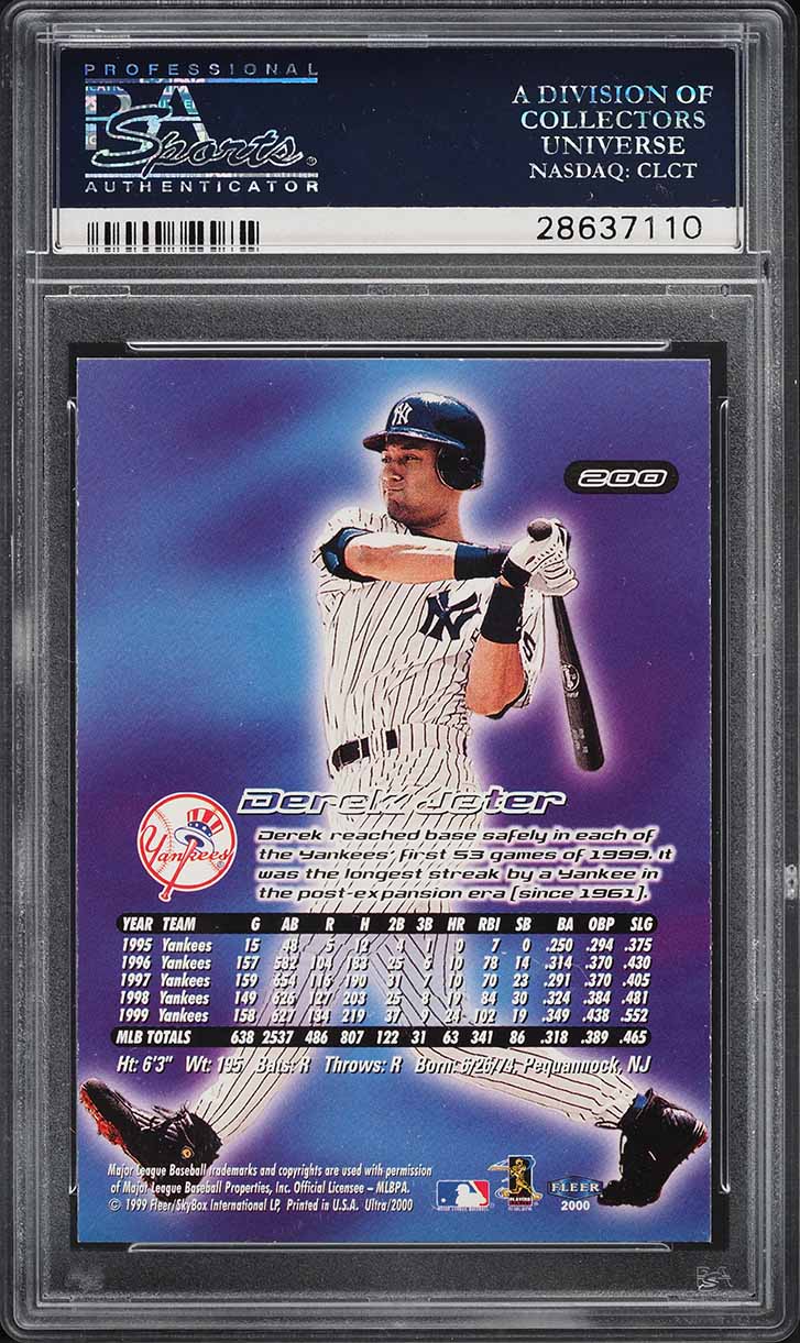 2000 Ultra Derek Jeter #200 PSA 10 GEM MINT