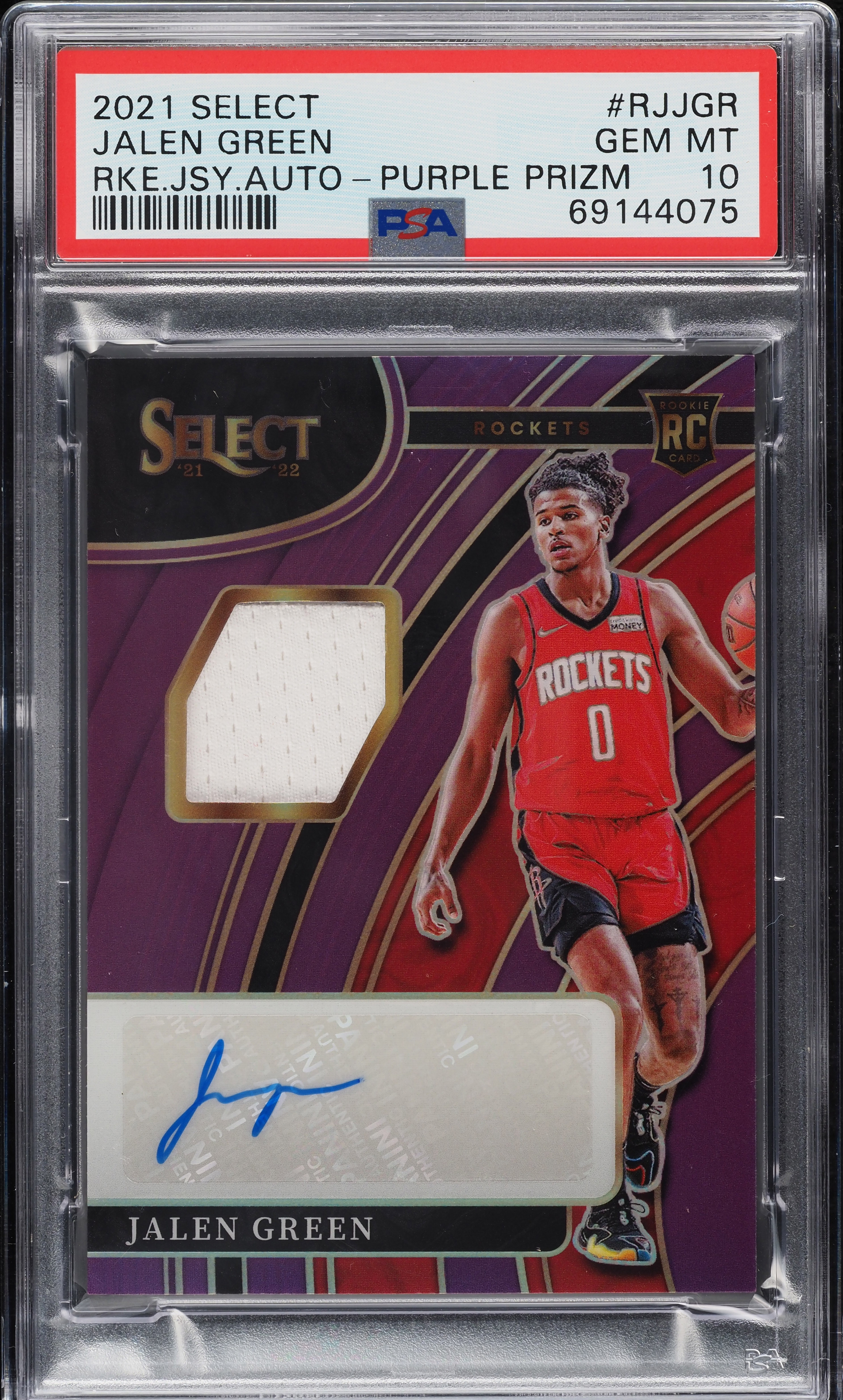 2021 Select Purple Prizm Jalen Green ROOKIE PATCH AUTO /99 #RJ-JGR