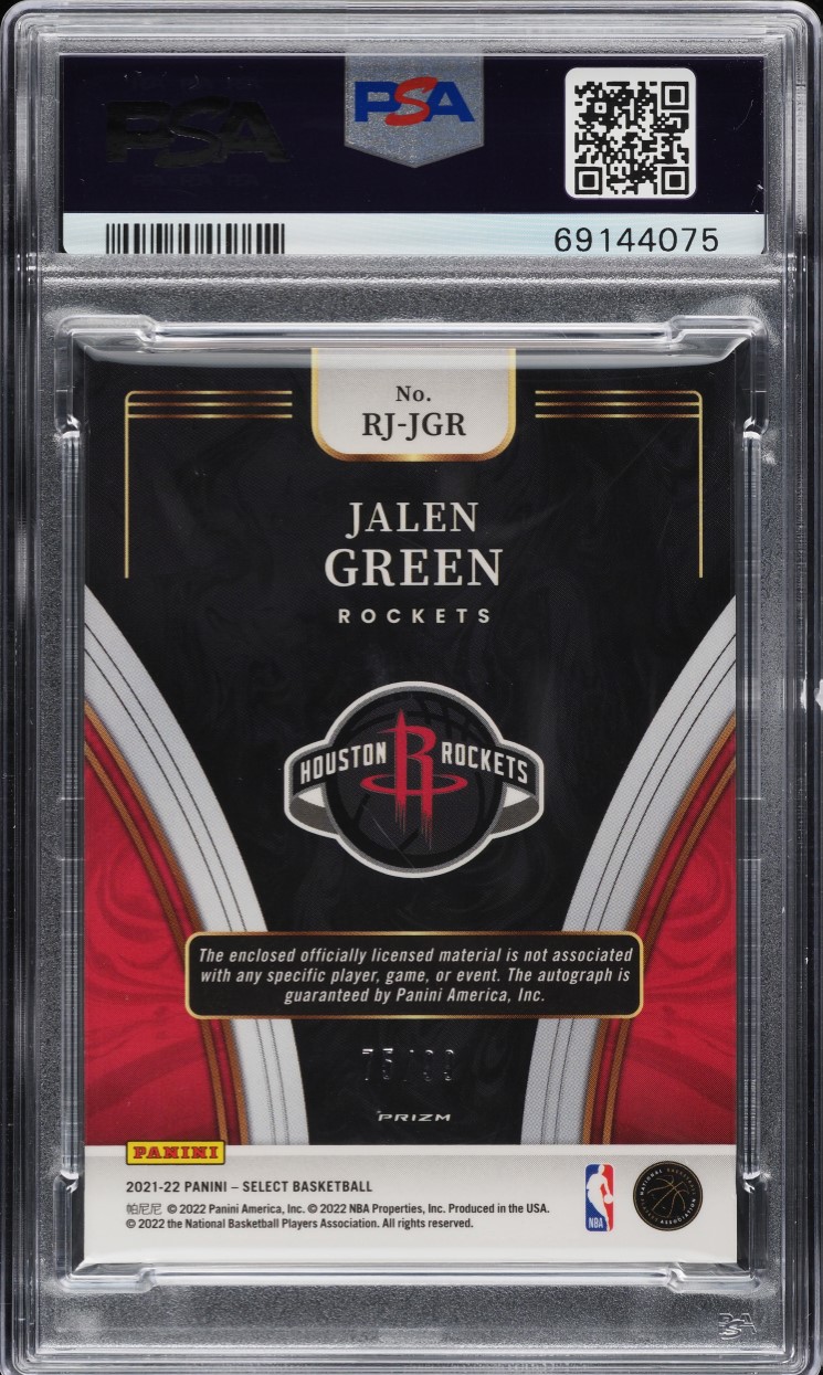 2021 Select Purple Prizm Jalen Green ROOKIE PATCH AUTO /99 #RJ-JGR