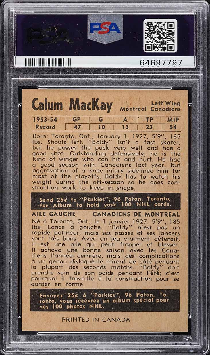 1954 Parkhurst Calum Mackay #11 PSA 8 NM-MT