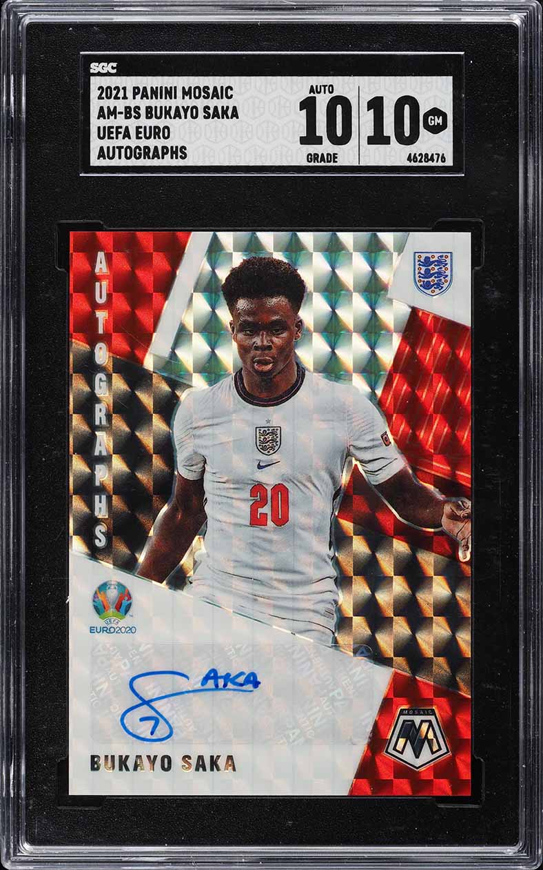 2020 Panini Mosaic UEFA Bukayo Saka Genesis PSA 10 on Fanatics Collect