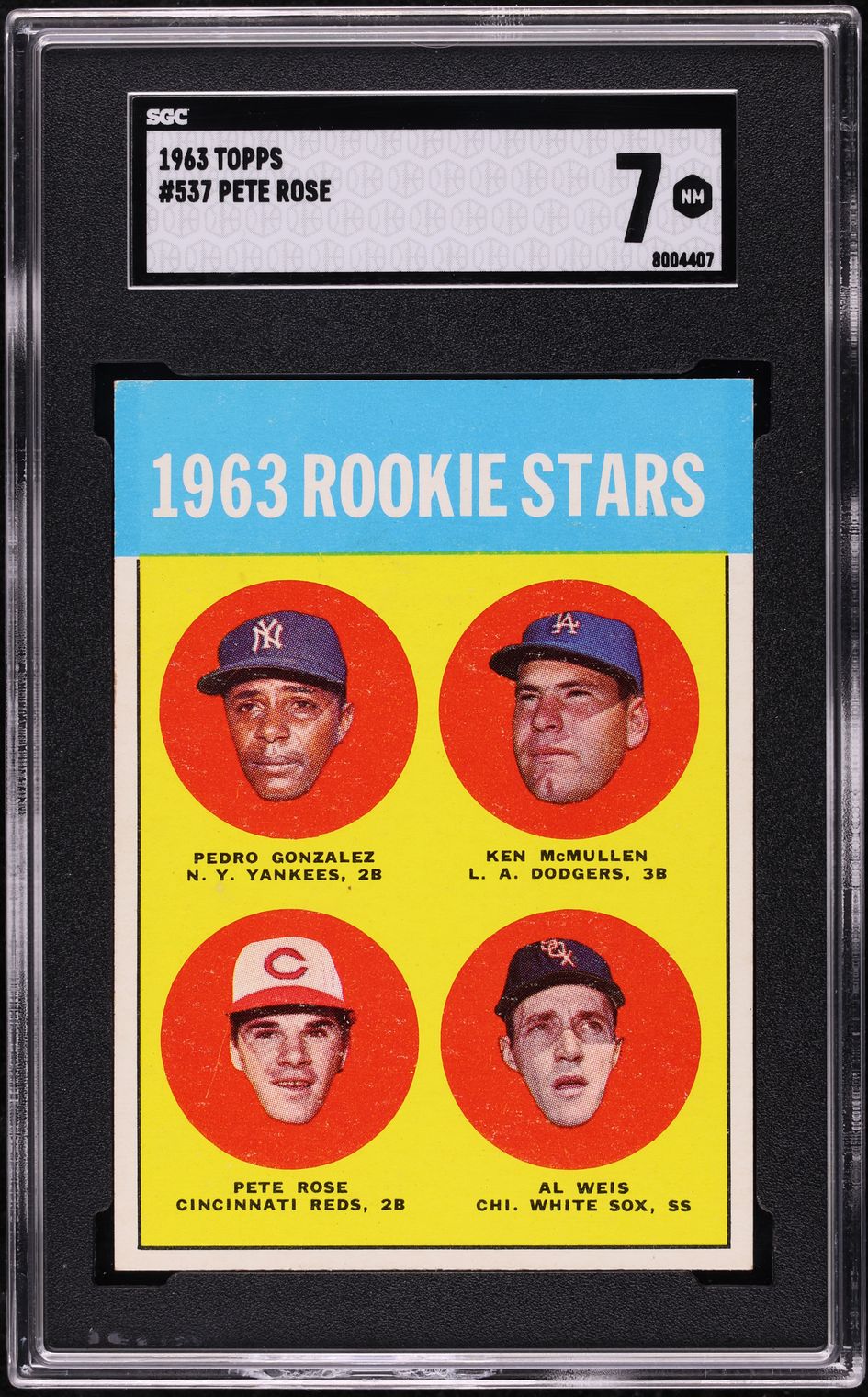 1963 Topps Pete Rose ROOKIE #537 SGC 7 NRMT