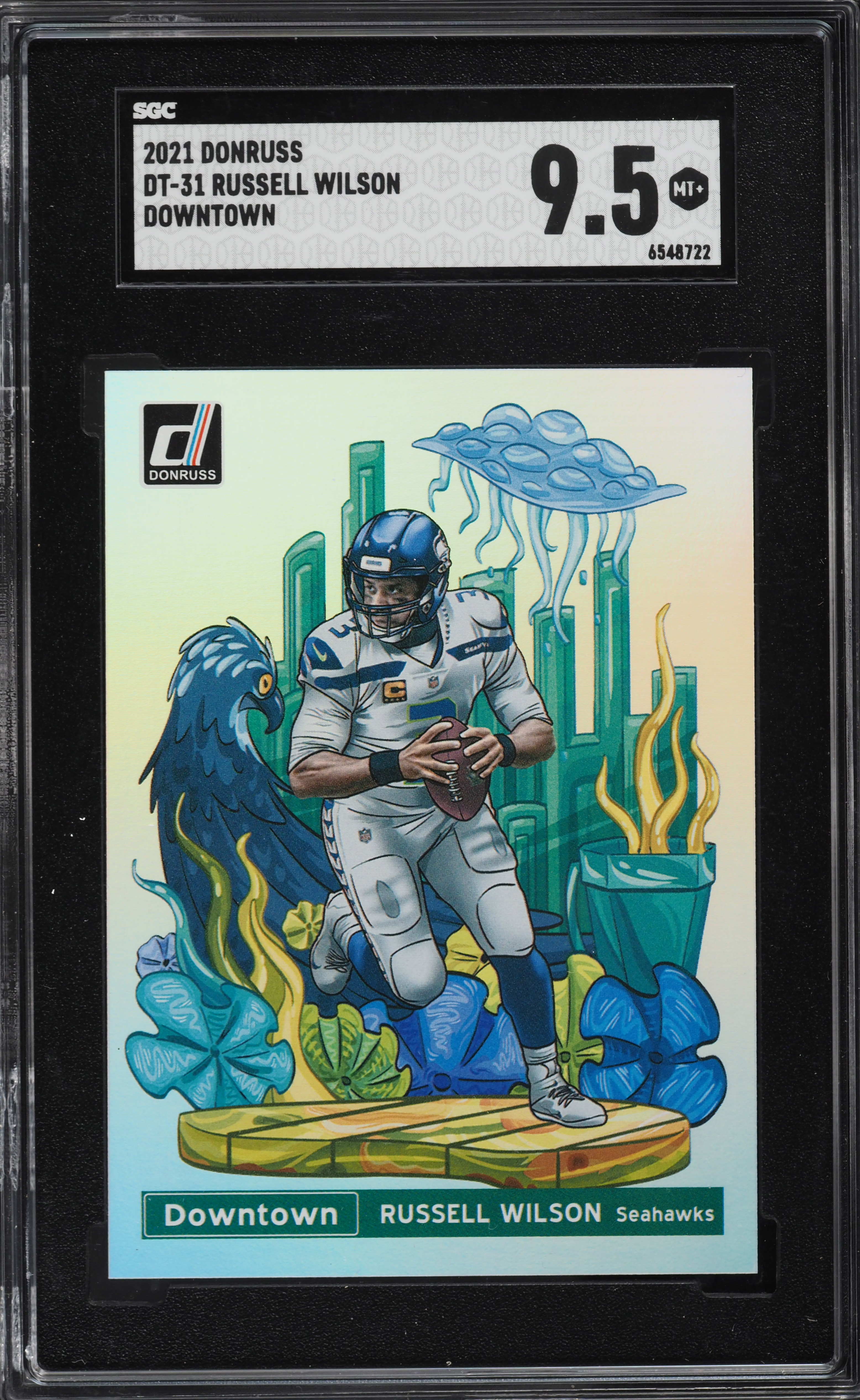 2021 Donruss Downtown Russell Wilson #DT-31 SGC 9.5 MINT+ on