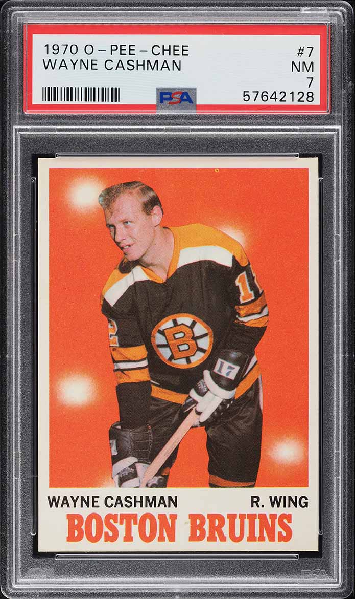 1970 O-Pee-Chee Hockey Wayne Cashman ROOKIE #7 PSA 7 NRMT