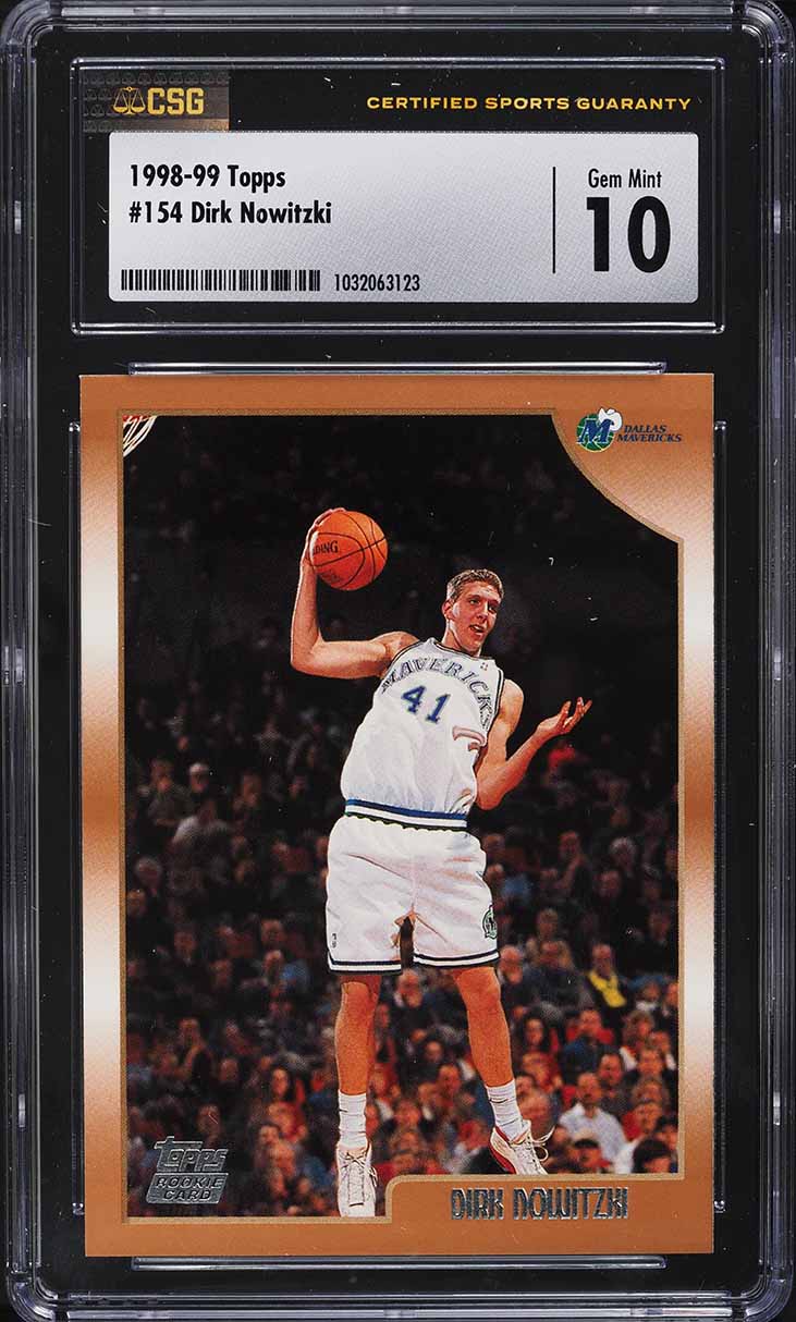 1998 Topps Basketball Dirk Nowitzki ROOKIE #154 CSG 10 GEM MINT