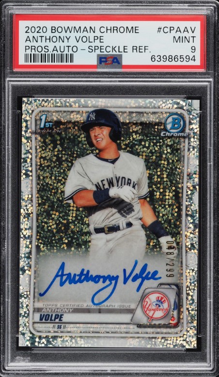 2020 Bowman Chrome Speckle Refractor Anthony Volpe RC AUTO /299