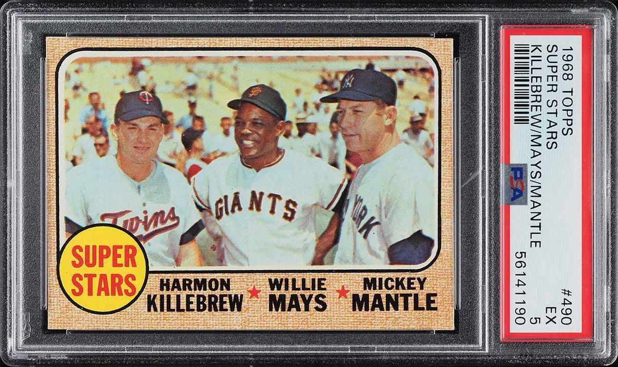 1968 Topps Harmon Killebrew Willie Mays Mickey Mantle SUPER STARS #490 PSA 5 EX