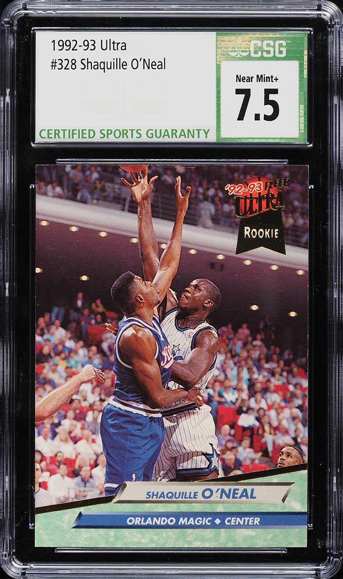 1992 Ultra Basketball Shaquille O'Neal ROOKIE #328 CSG 7.5 NRMT+