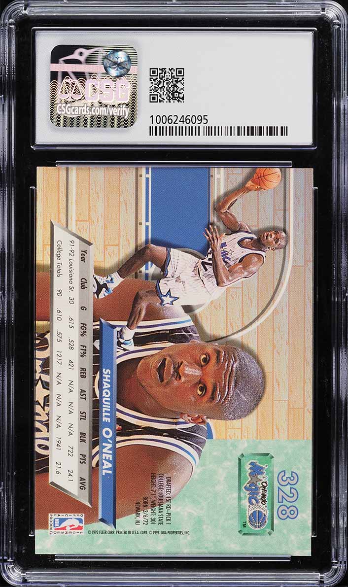 1992 Ultra Basketball Shaquille O'Neal ROOKIE #328 CSG 7.5 NRMT+